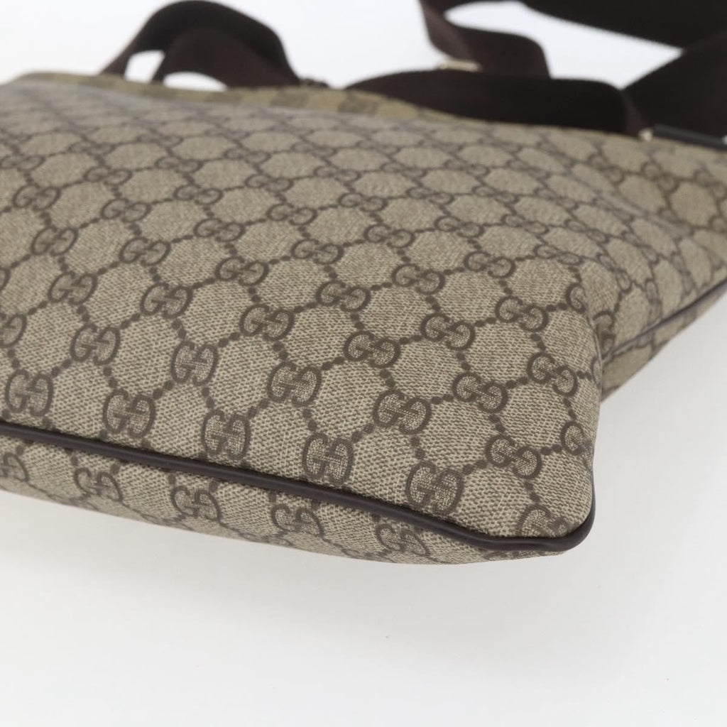 Gucci Zip Top Messenger Bag Gg Coated Canvas Beige Canvas Shoulder Bag Bag (Pre-Owned)