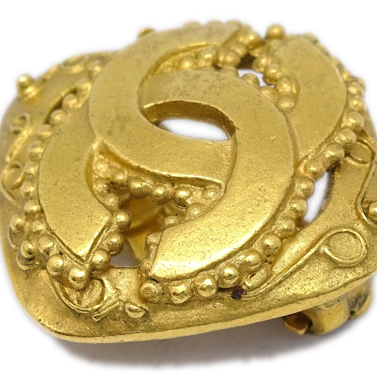 Chanel Cc Rhombus Clip-On Earrings Metal Gold Gold_Plated Earrings Jewelry