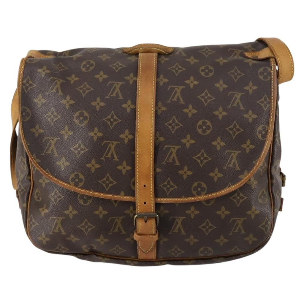 Louis Vuitton Saumur Handbag Monogram Canvas Brown Canvas Shoulder Bag