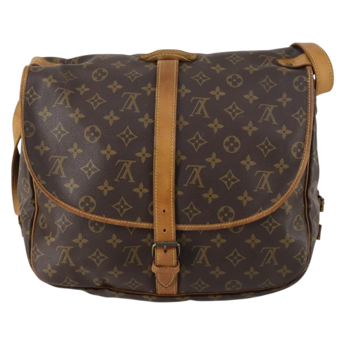 Louis Vuitton Saumur Handbag Monogram Canvas Brown Canvas Shoulder Bag