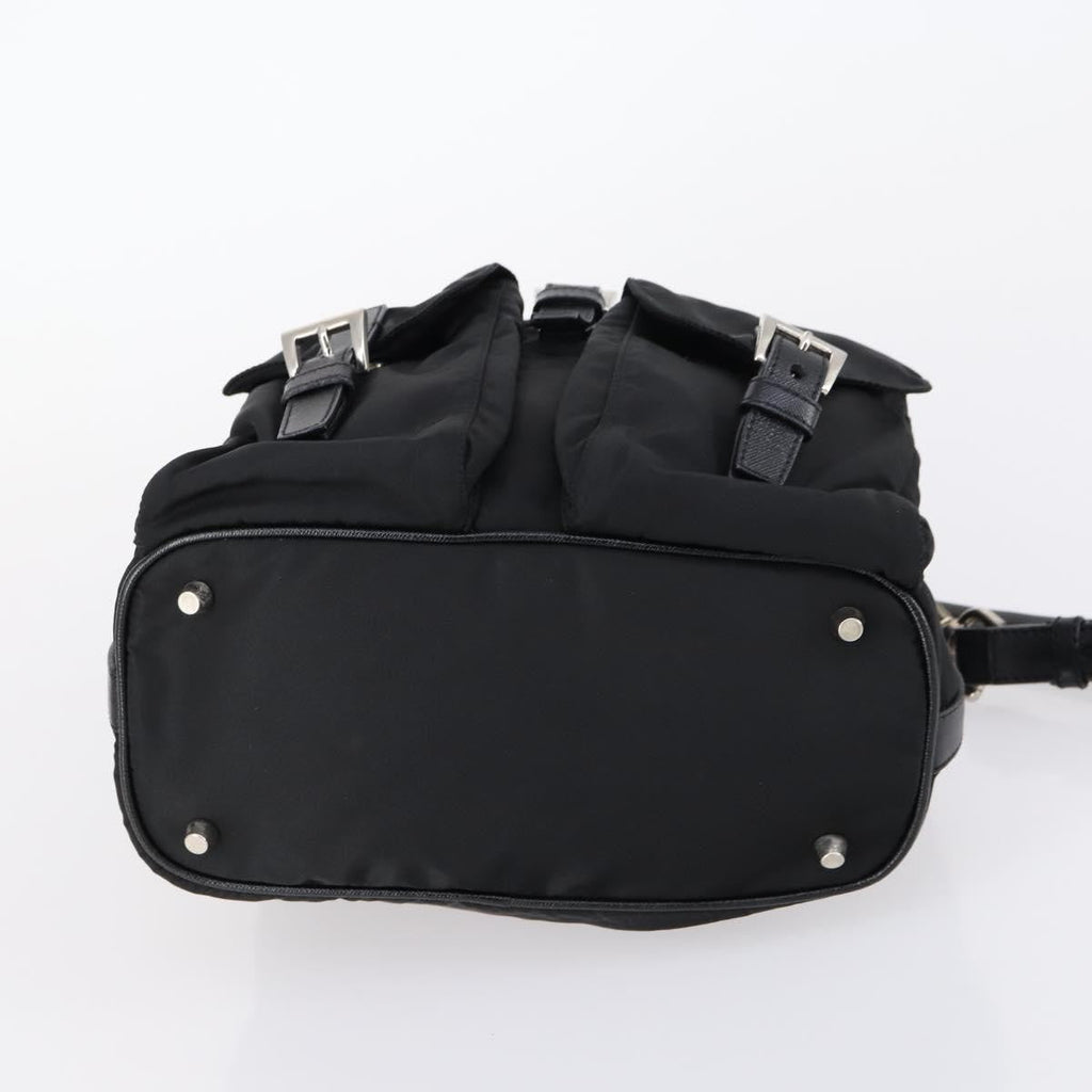 Prada Double Pocket Shoulder Bag Tessuto Black Nylon Shoulder Bag Bag