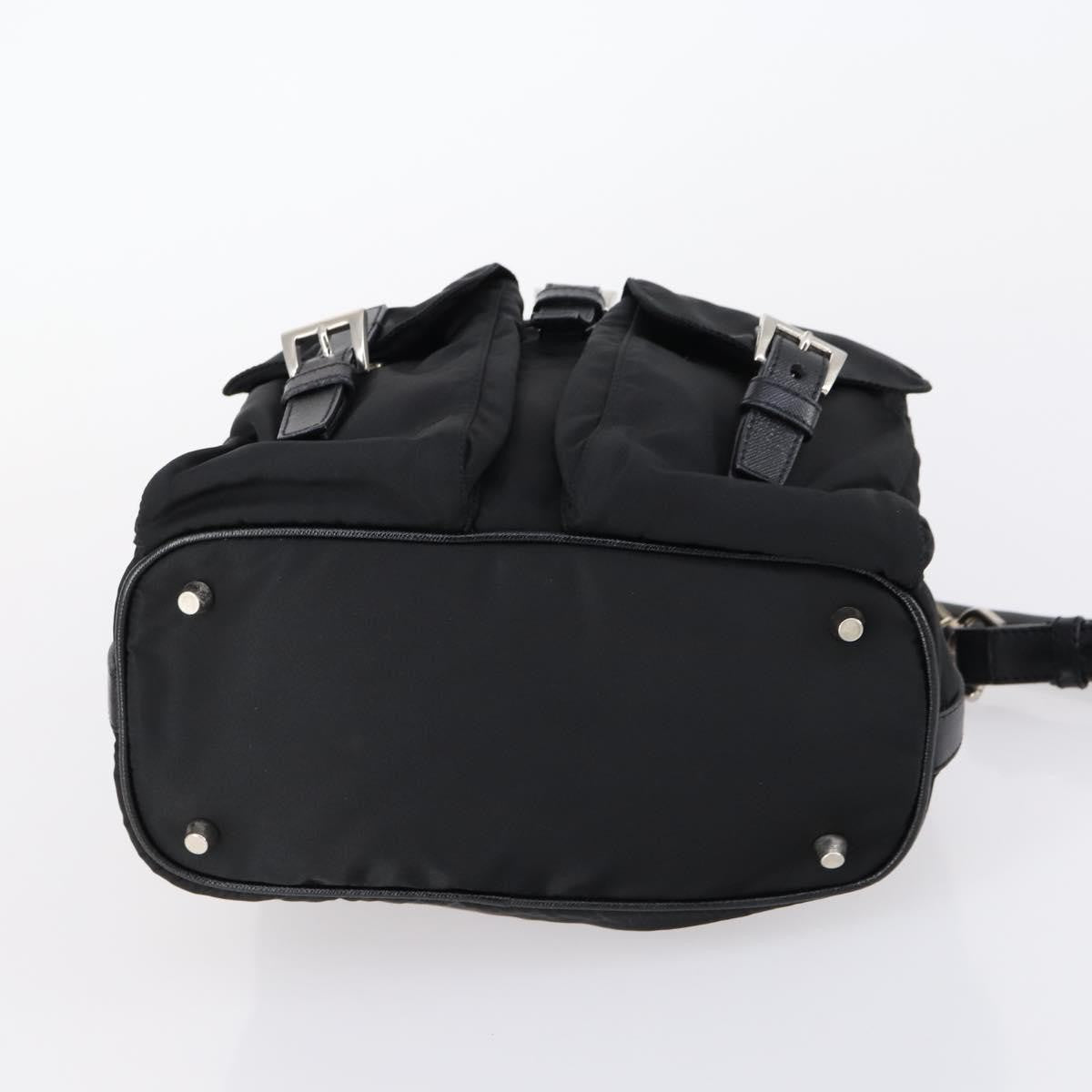 Prada Double Pocket Shoulder Bag Tessuto Black Nylon Shoulder Bag Bag