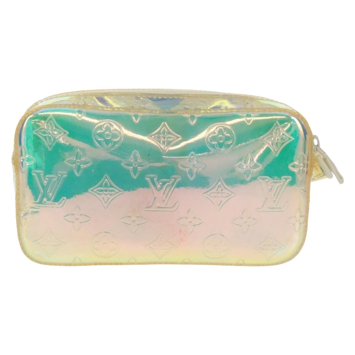 Louis Vuitton Pochette Volga Limited Edition Monogram Prism Pvc Silver Pvc Clutche & Pouche Bag