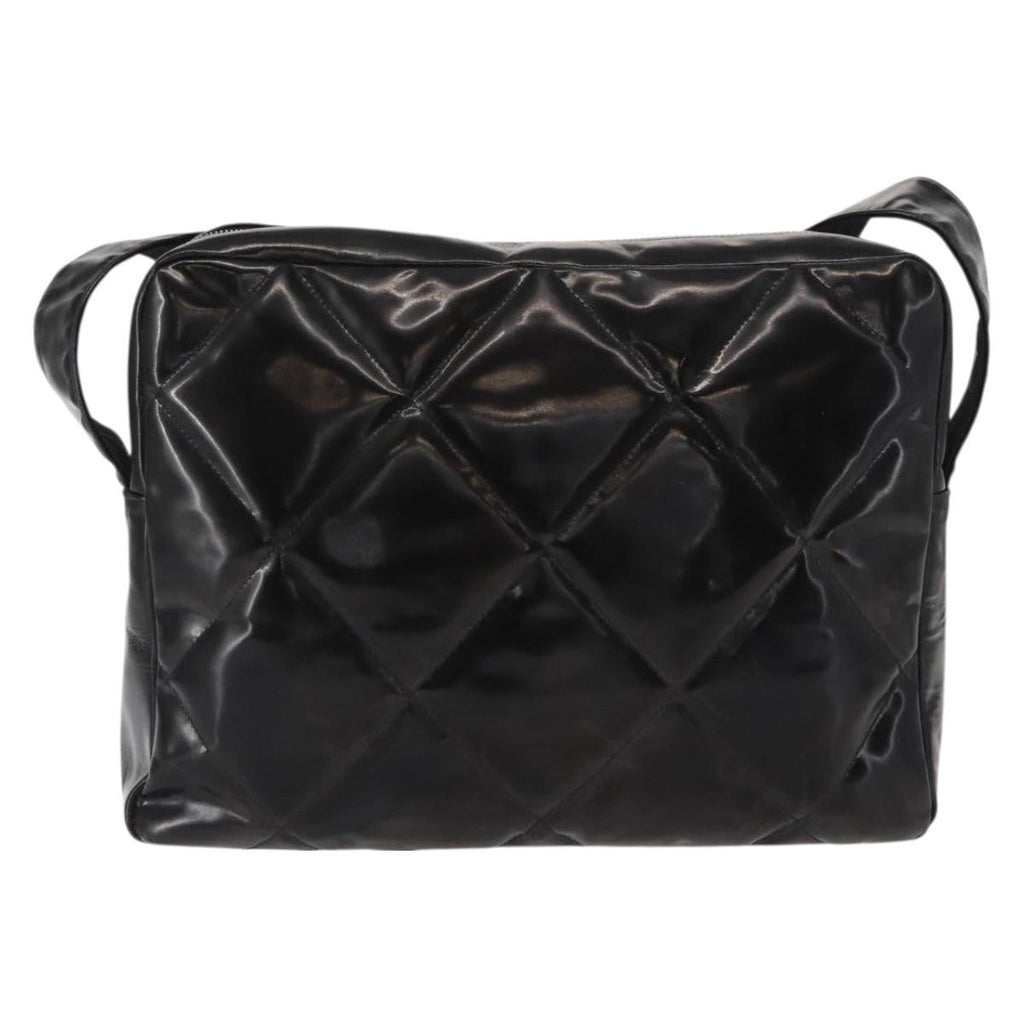 Chanel Vintage Shoulder Bag Enamel Black Patent_Leather Shoulder Bag Bag