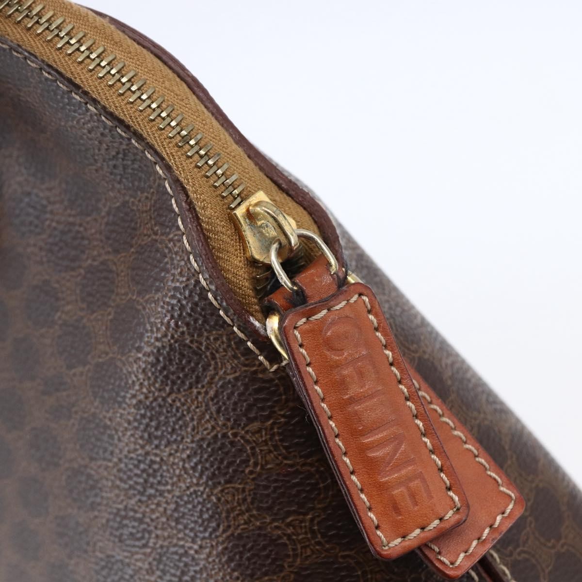 Celine Vintage Macadam Handbag Canvas Brown Canvas Handbag