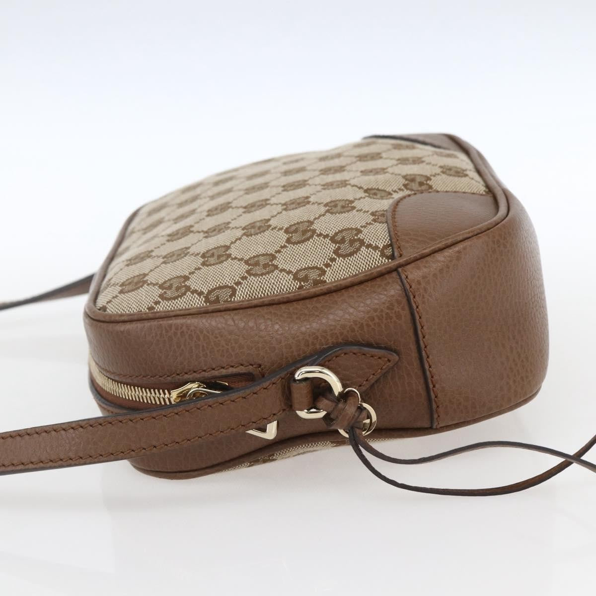 Gucci Bree Disco Crossbody Bag Gg Canvas With Leather Beige Canvas Crossbody Bag Bag (Pre-Owned)