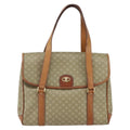 Celine Vintage Macadam Handbag Canvas And Leather Beige Canvas Handbag