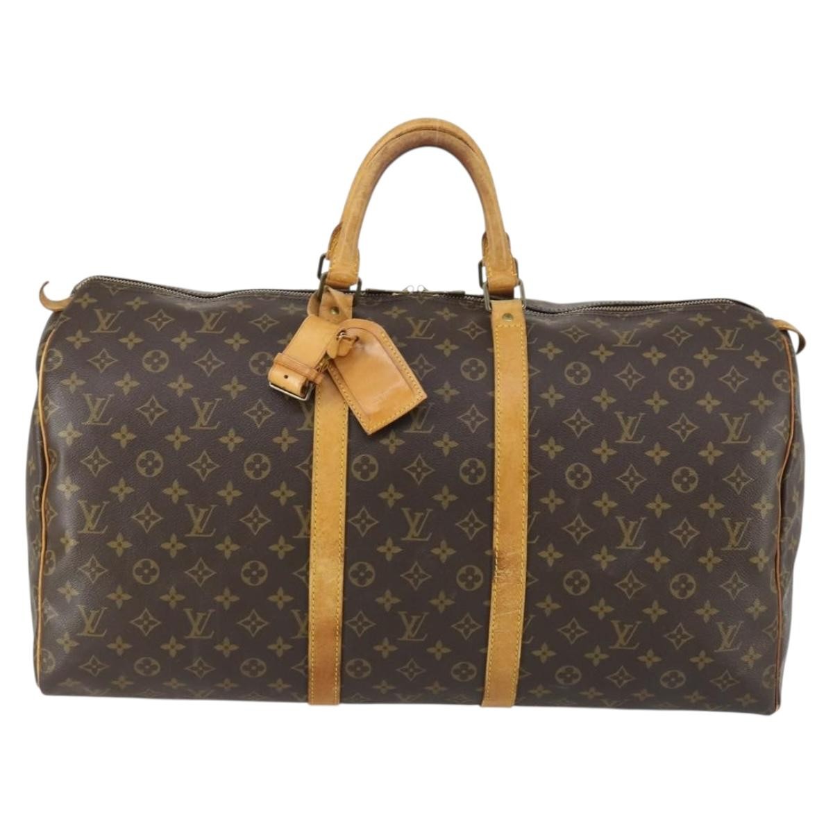 Louis Vuitton Keepall Bag Monogram Canvas Brown Canvas Travel Bag