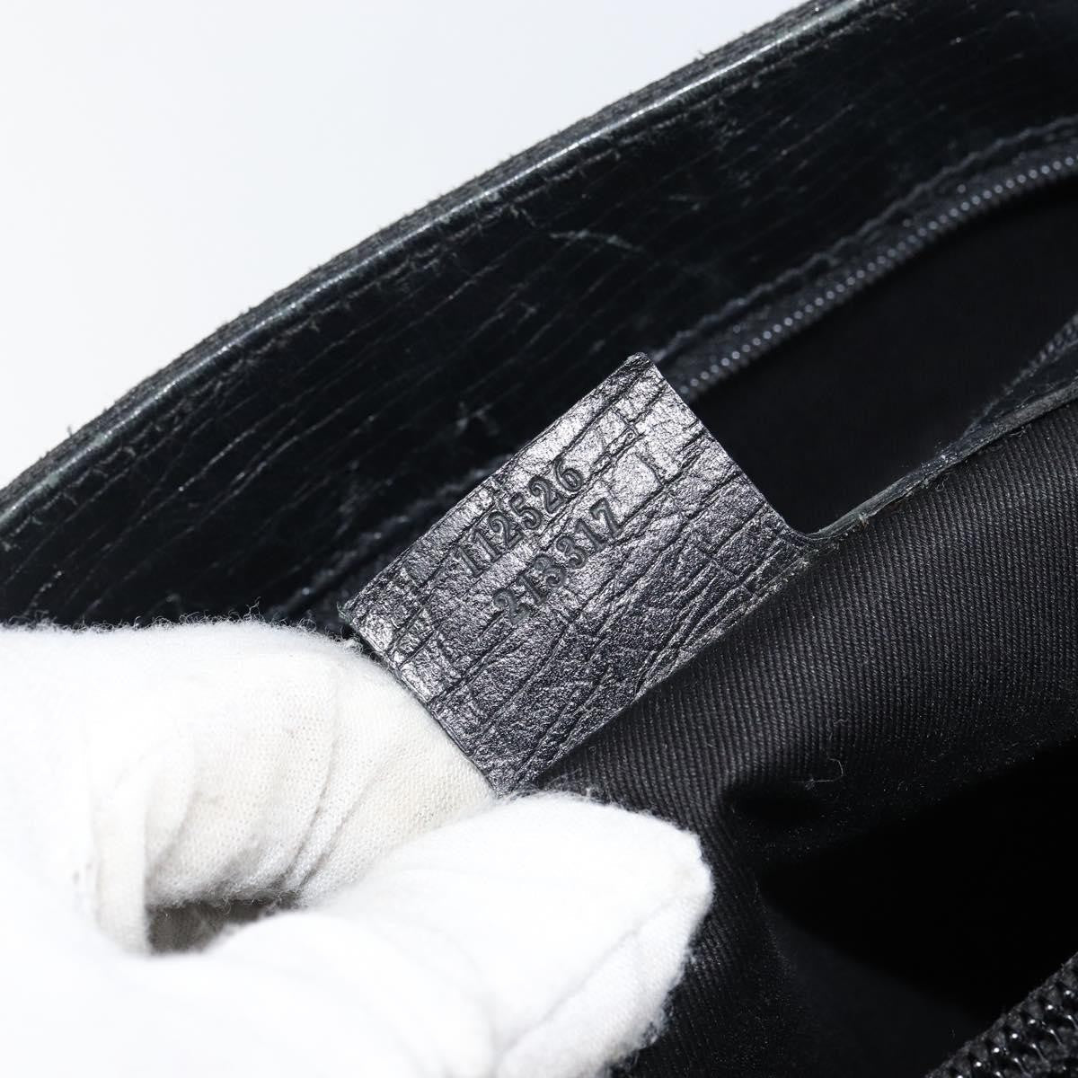 Gucci Bamboo Tote Bag Canvas Black Canvas Tote Bag Bag (Pre-Owned)