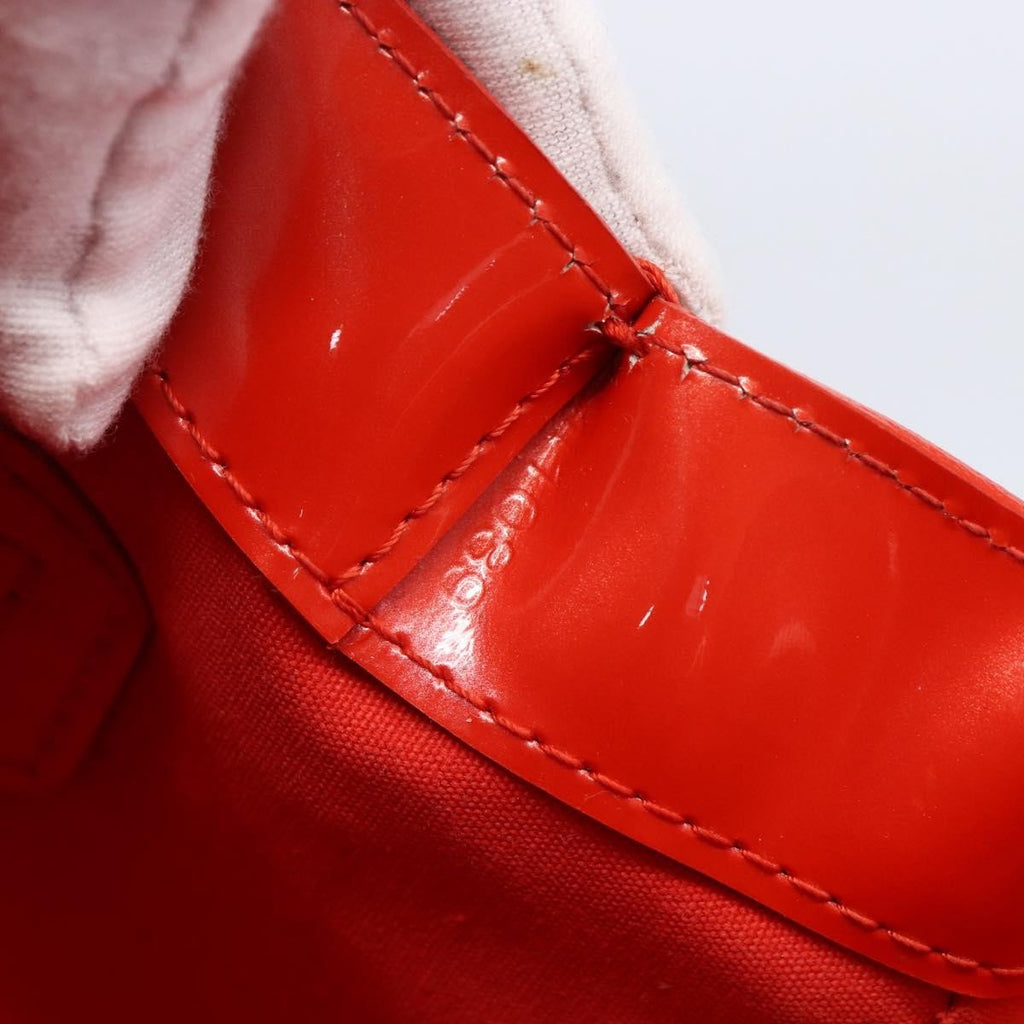 Louis Vuitton Wilshire Handbag Monogram Vernis Orange Patent_Leather Tote Bag