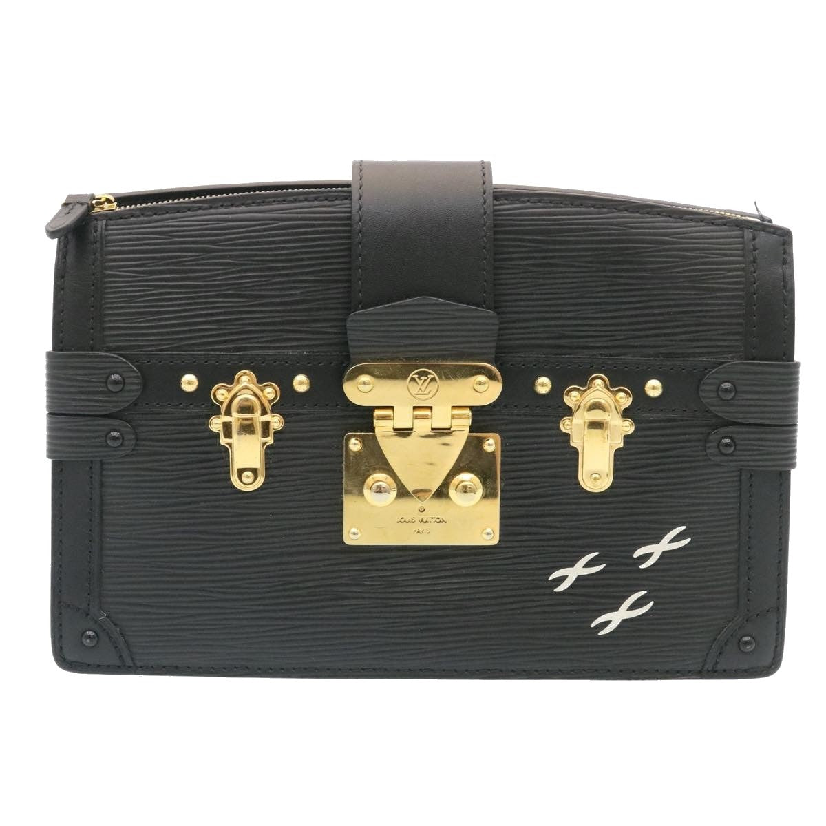Louis Vuitton Trunk Clutch Epi Leather Black Leather Clutche & Pouche Bag
