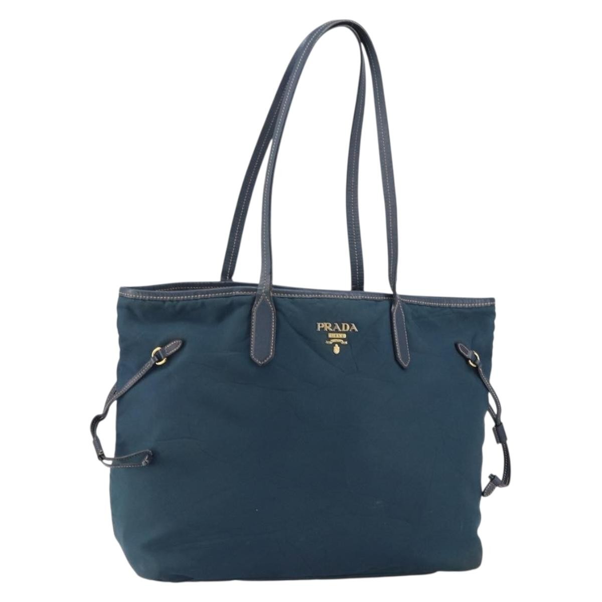Prada Vintage Tote Tessuto Navy Nylon Tote Bag Bag