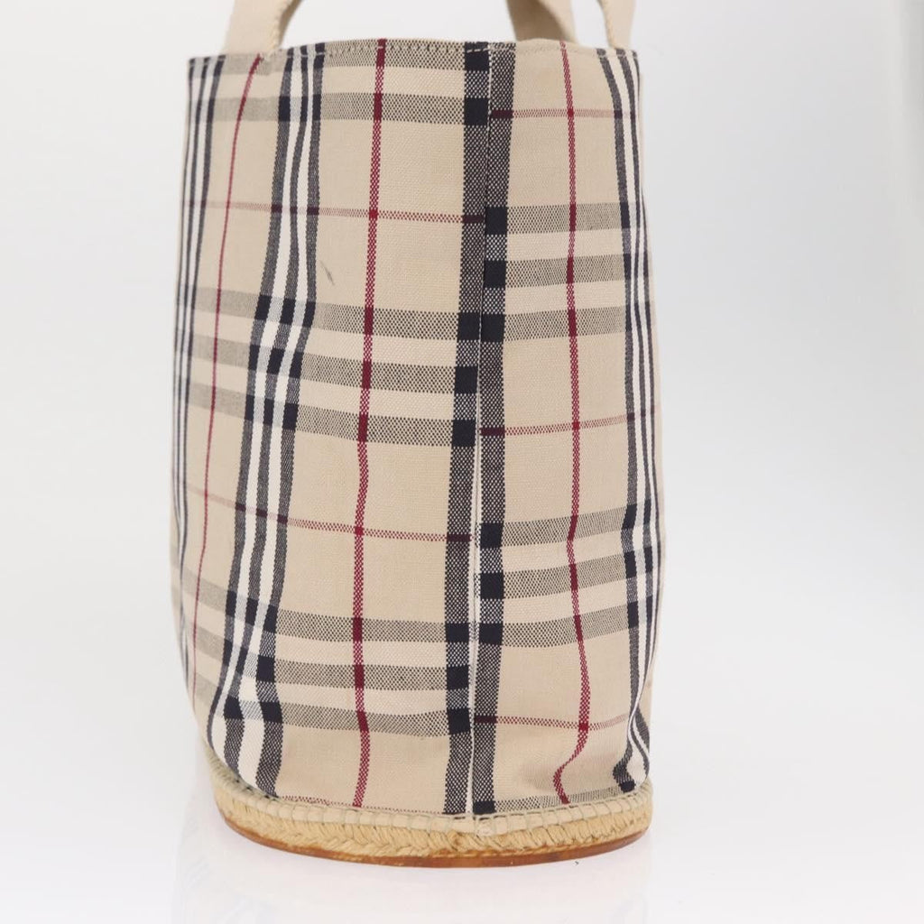 Burberry Nova Check Tote Canvas Check Pattern Beige Canvas Tote Bag