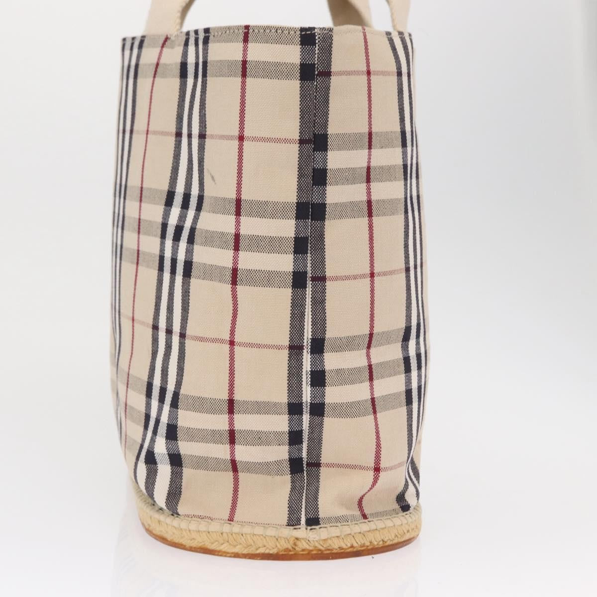 Burberry Nova Check Tote Canvas Check Pattern Beige Canvas Tote Bag