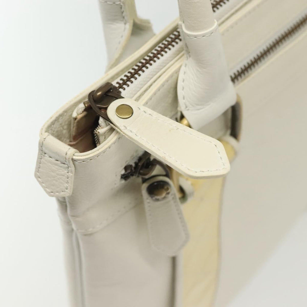 Burberry Vintage Tote Leather White Leather Tote Bag