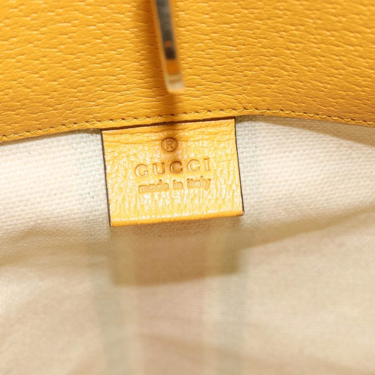 Gucci Foldable Web Tote Canvas With Leather Beige Canvas Tote Bag Bag (Pre-Owned)