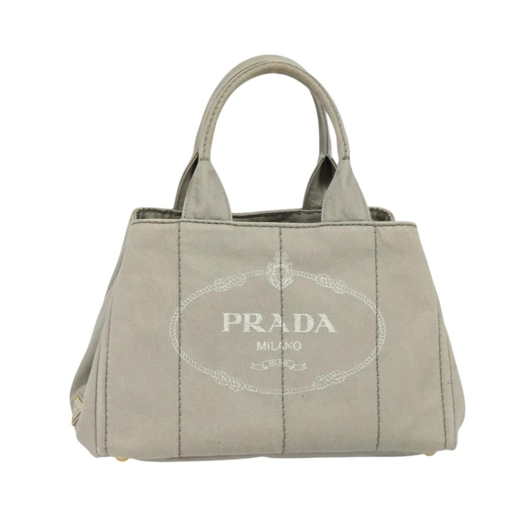 Prada Canapa Tote Canvas Gray Canvas Bag