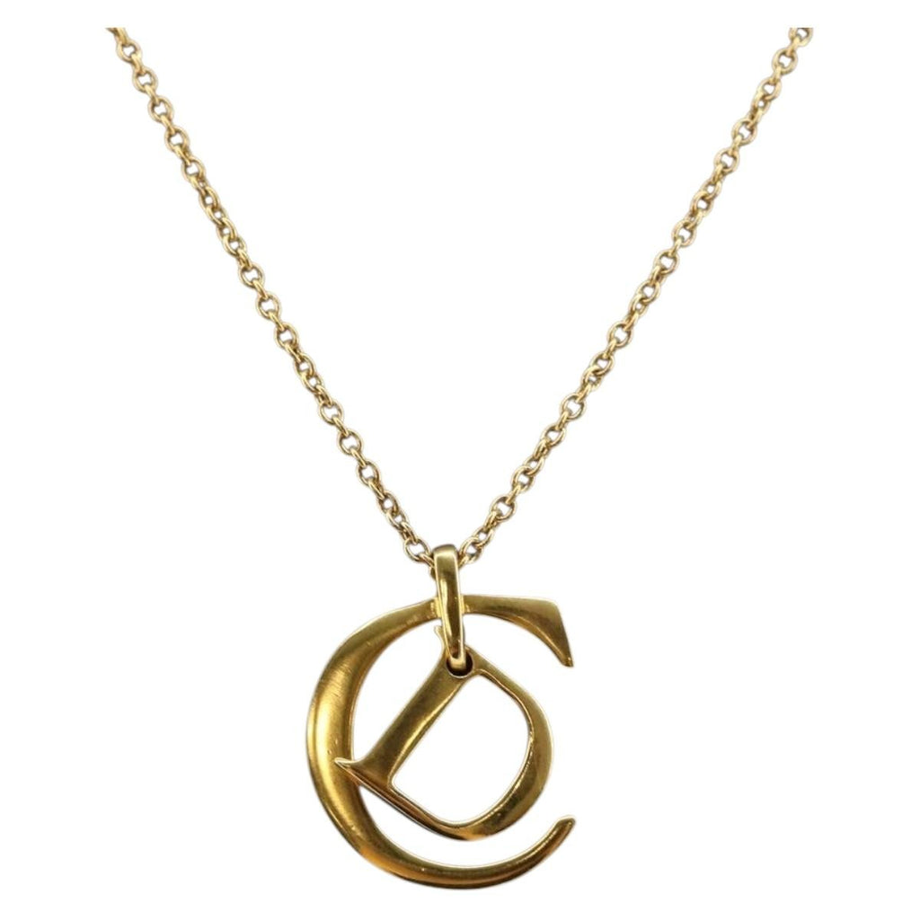 Christian Dior Cd Pendant Necklace Metal Gold Metal Jewelry (Pre-Owned)