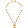 Chanel Cc Pendant Necklace Metal Gold Gold_Plated Necklace Jewelry