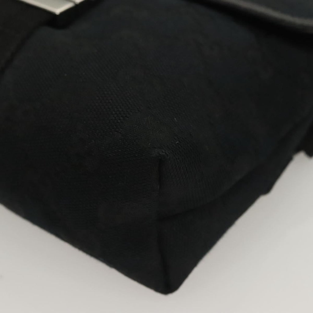 Gucci Buckle Belt Bag Gg Canvas Black Canvas Bag (Pre-Owned)