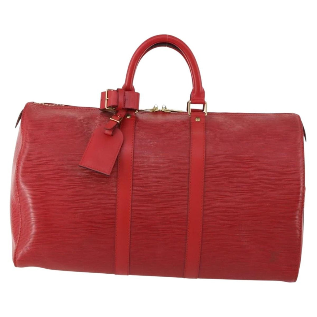 Louis Vuitton Keepall Bag Epi Leather Red Leather Travel Bag