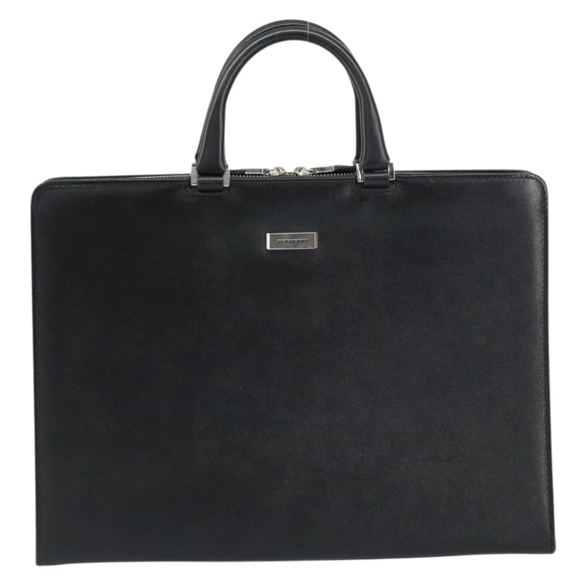 Burberry Vintage Briefcase Leather Black Leather Briefcase Bag
