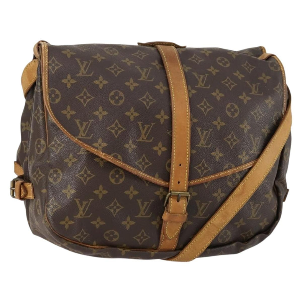 Louis Vuitton Saumur Handbag Monogram Canvas Brown Canvas Shoulder Bag