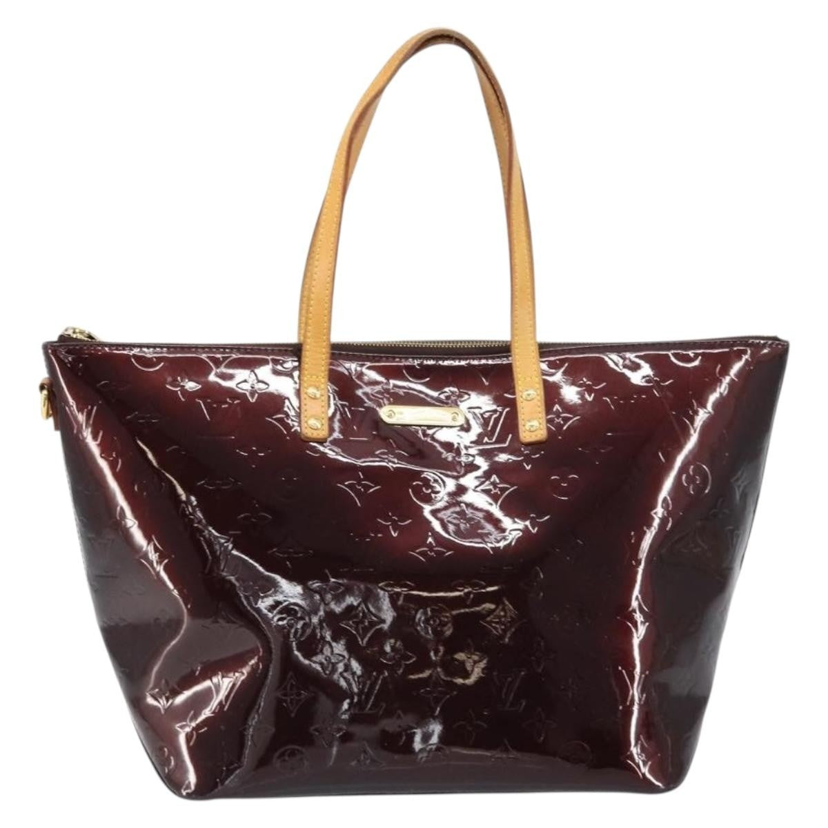 Louis Vuitton Bellevue Handbag Monogram Vernis Brown Patent_Leather Tote Bag