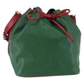 Louis Vuitton Petit Noe Handbag Two Tone Epi Leather Green Leather Bag