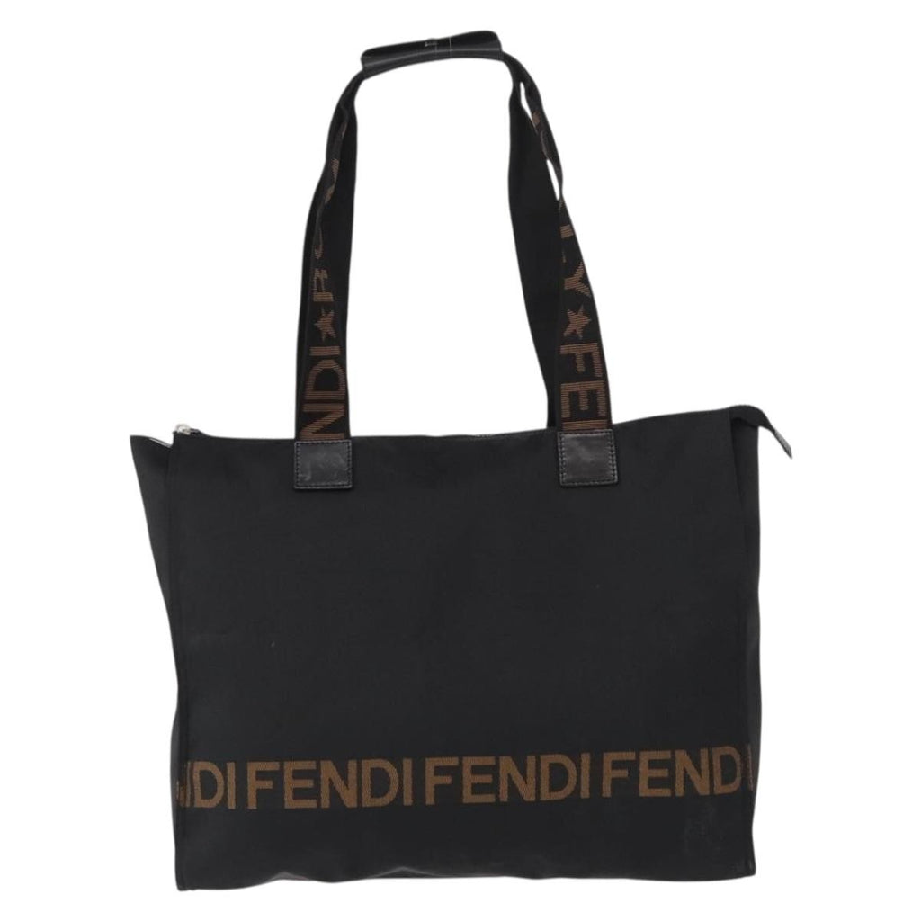 Fendi Vintage Convertible Logo Weekender Nylon Black Nylon Tote Bag Bag