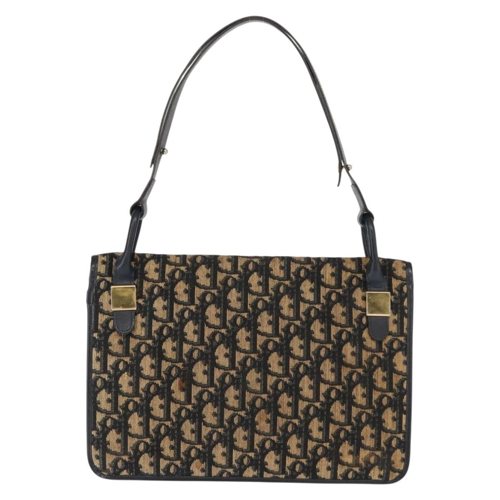 Christian Dior Vintage Trotter Shoulder Bag Canvas Navy Canvas Shoulder Bag Bag (Pre-Owned)