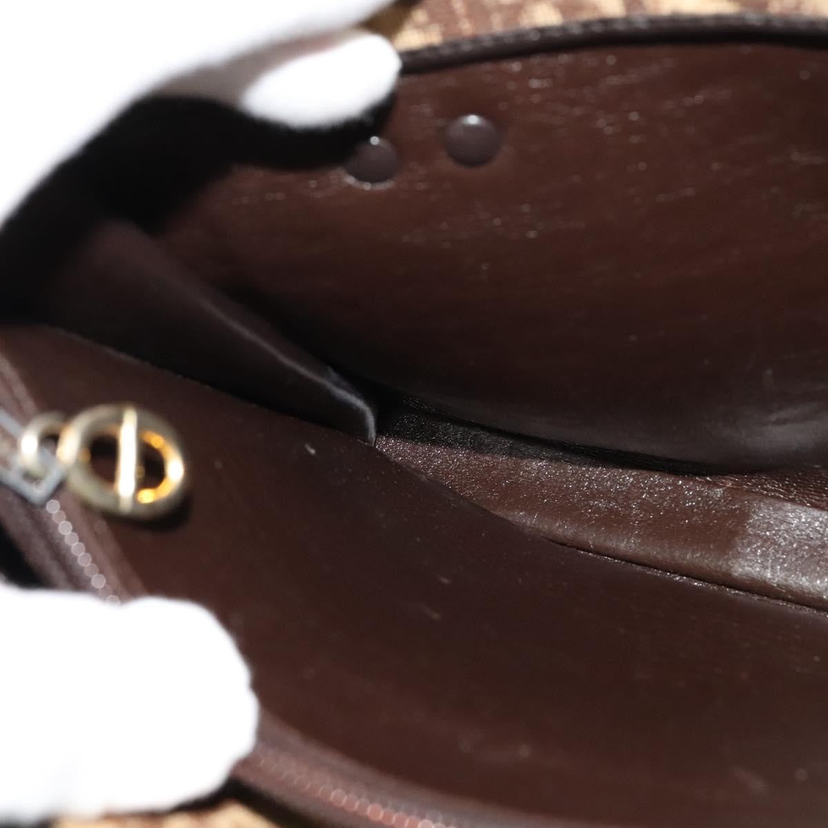 Christian Dior Vintage Trotter Handbag Canvas Brown Canvas Handbag (Pre-Owned)