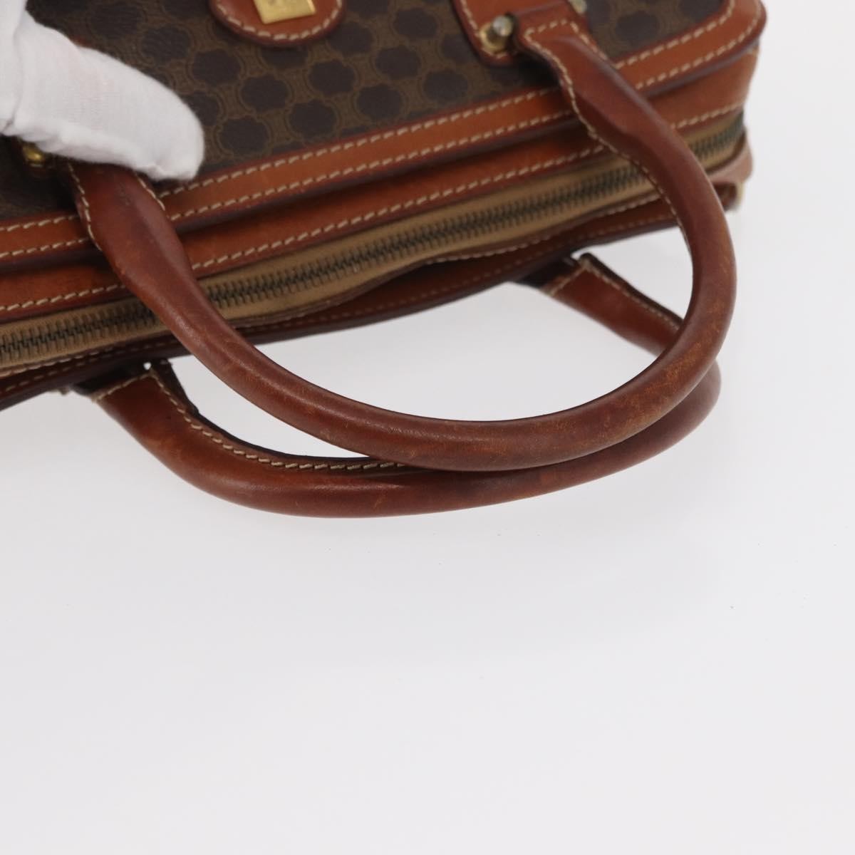 Celine Vintage Macadam Handbag Canvas And Leather Brown Canvas Handbag