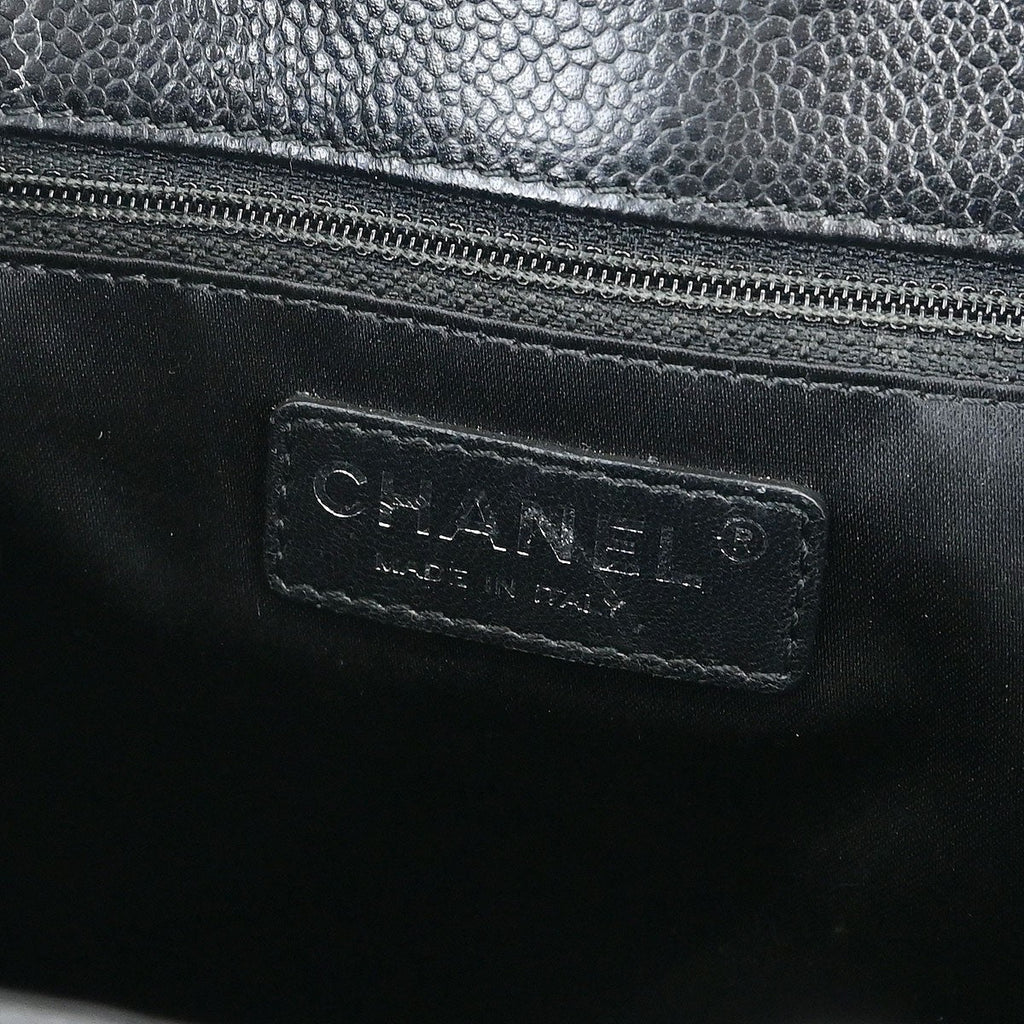 Chanel Petite Shopping Tote Quilted Caviar Black Leather Tote Bag Bag