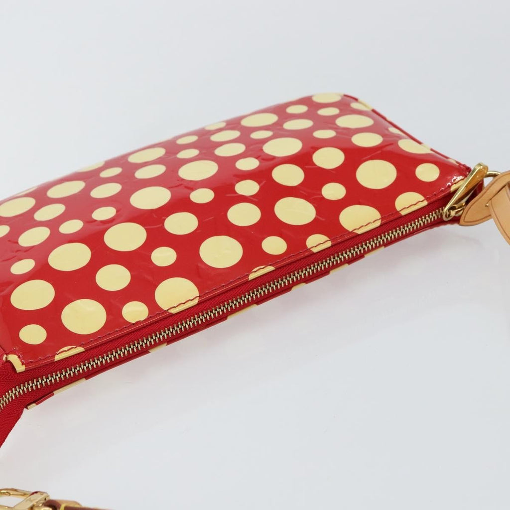 Louis Vuitton Pochette Accessoires Yayoi Kusama Painted Dots Monogram Vernis Red Patent_Leather Clutche & Pouche Bag