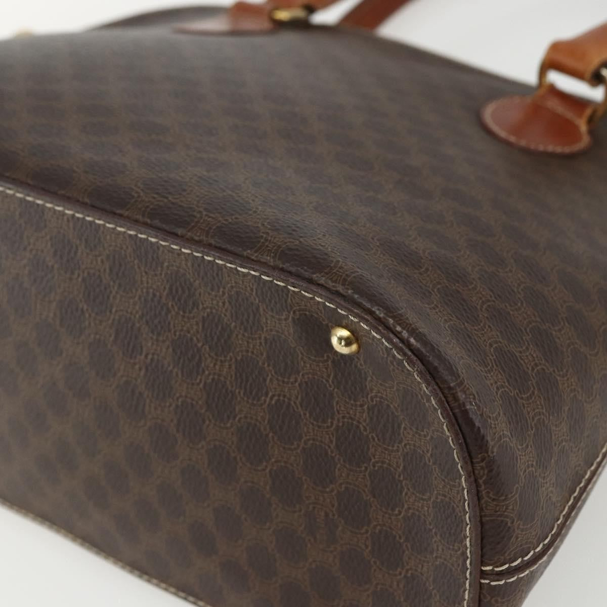 Celine Vintage Macadam Handbag Canvas And Leather Brown Canvas Handbag