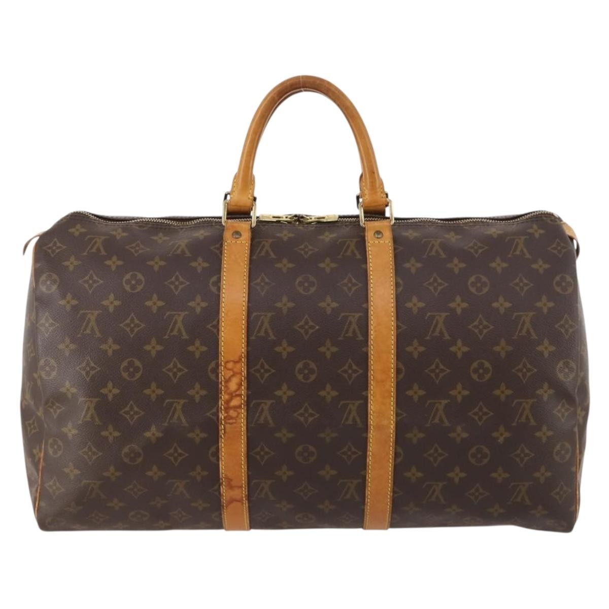 Louis Vuitton Keepall Bag Monogram Canvas Brown Canvas Travel Bag