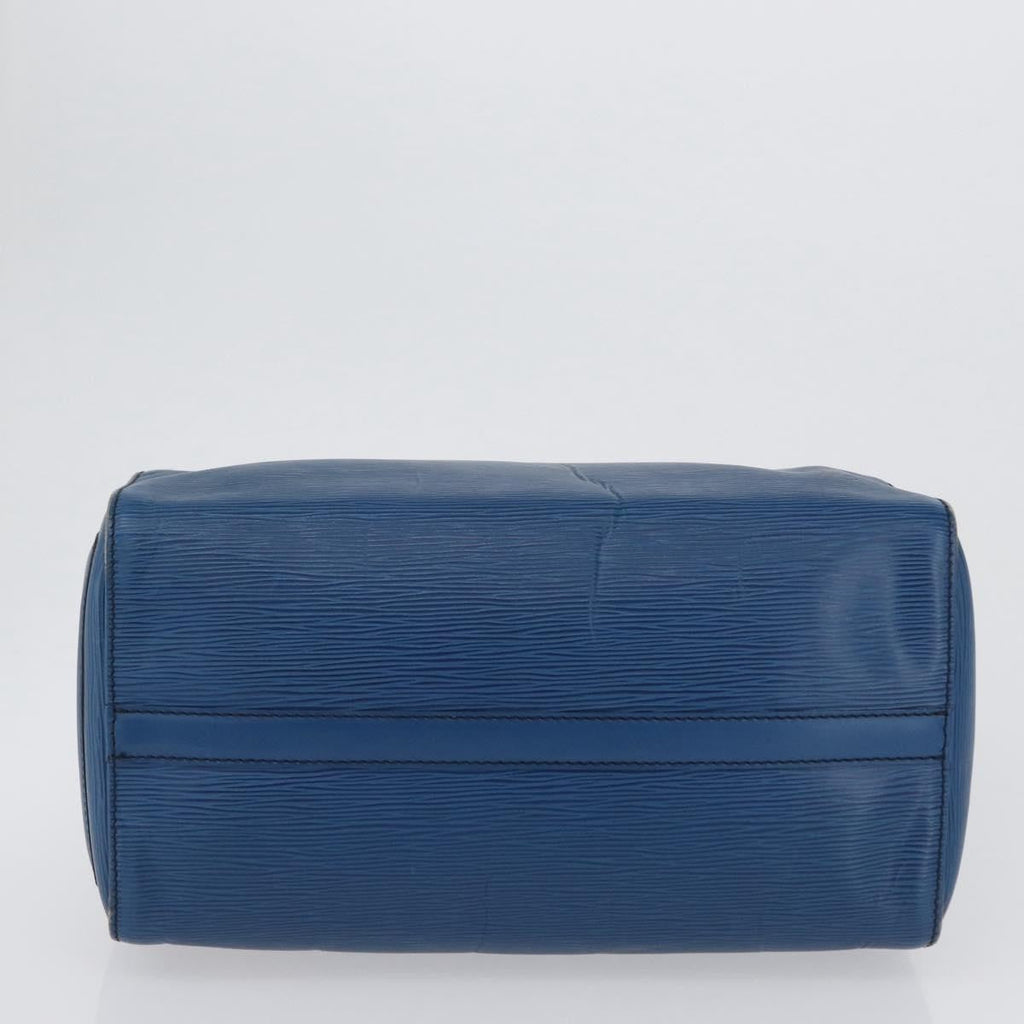 Louis Vuitton Speedy Handbag Epi Leather Blue Leather Handbag