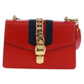 Gucci Sylvie Shoulder Bag Leather Red Leather Shoulder Bag Bag (Pre-Owned)