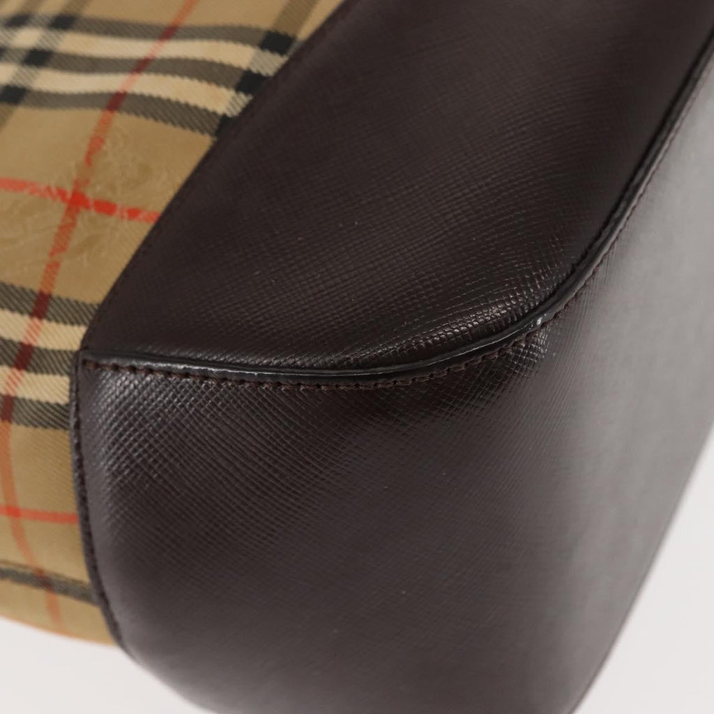 Burberry Nova Check Tote Canvas And Leather Beige Canvas Tote Bag
