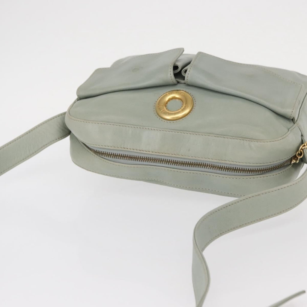 Celine Circle Logo Leather Green Leather Shoulder Bag Bag