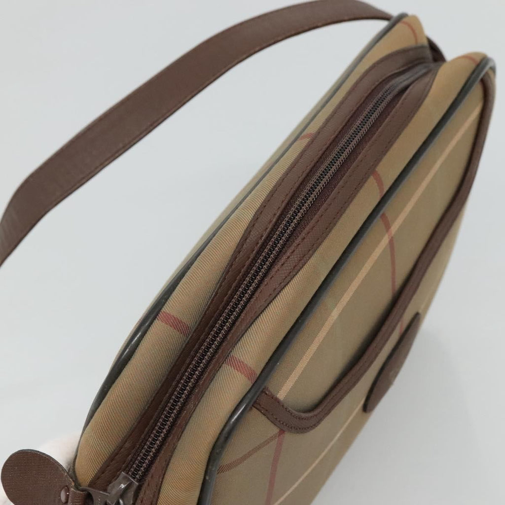 Burberry Nova Check Shoulder Bag Canvas And Leather Beige Canvas Shoulder Bag