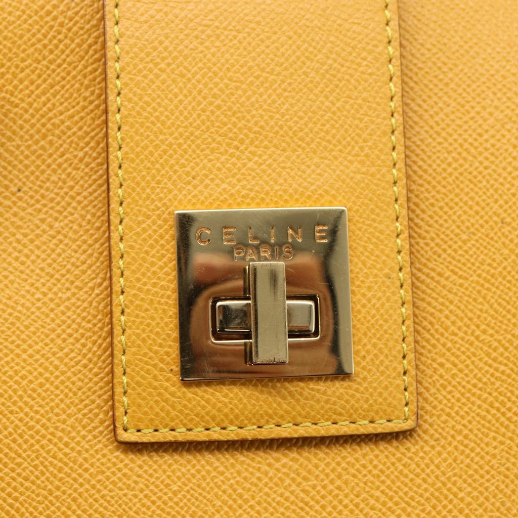 Celine Vintage Shoulder Bag Leather Yellow Leather Shoulder Bag Bag