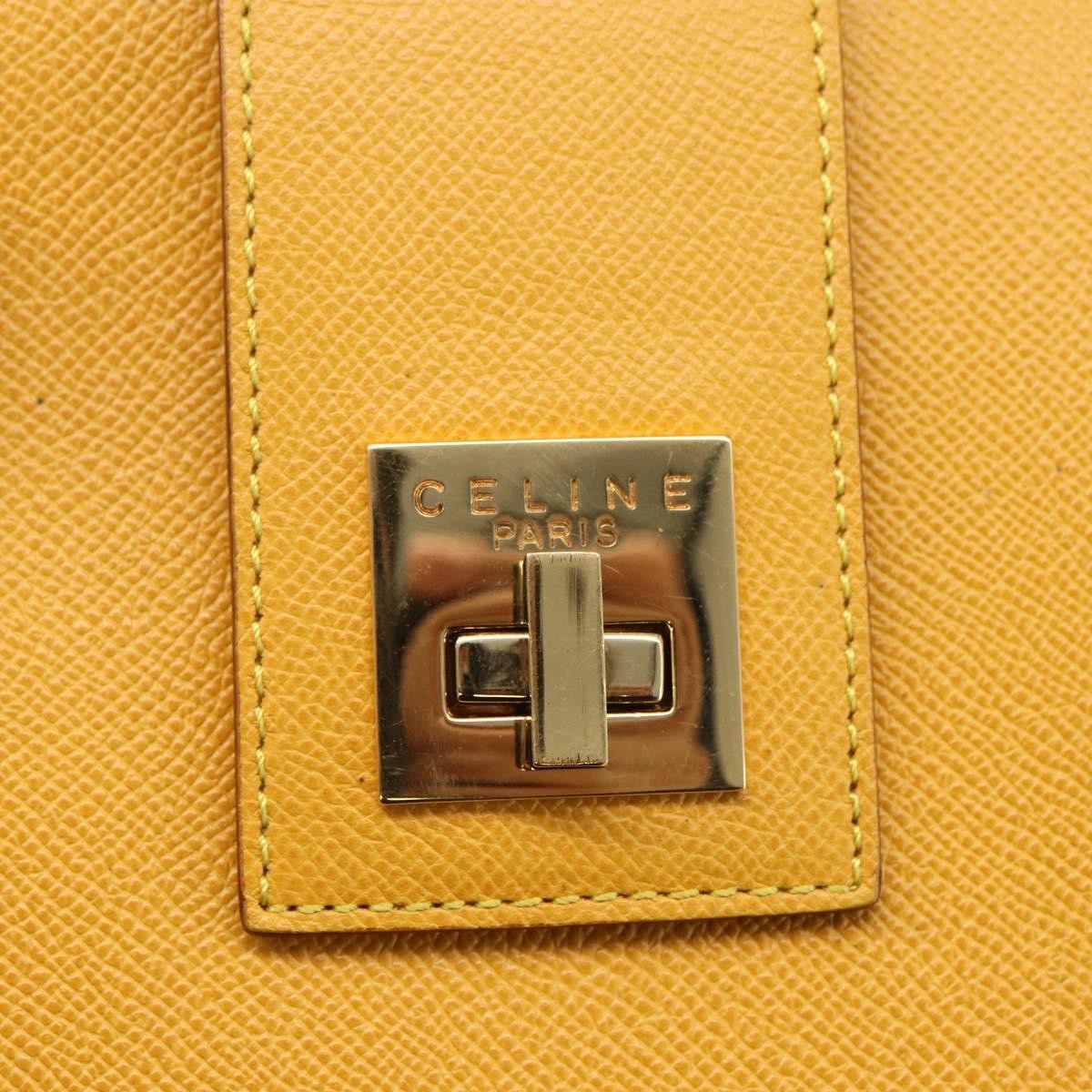 Celine Vintage Shoulder Bag Leather Yellow Leather Shoulder Bag Bag