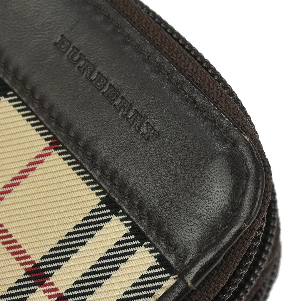 Burberry Zip Around Coin Pouch Canvas Beige Canvas Wallets Accessory