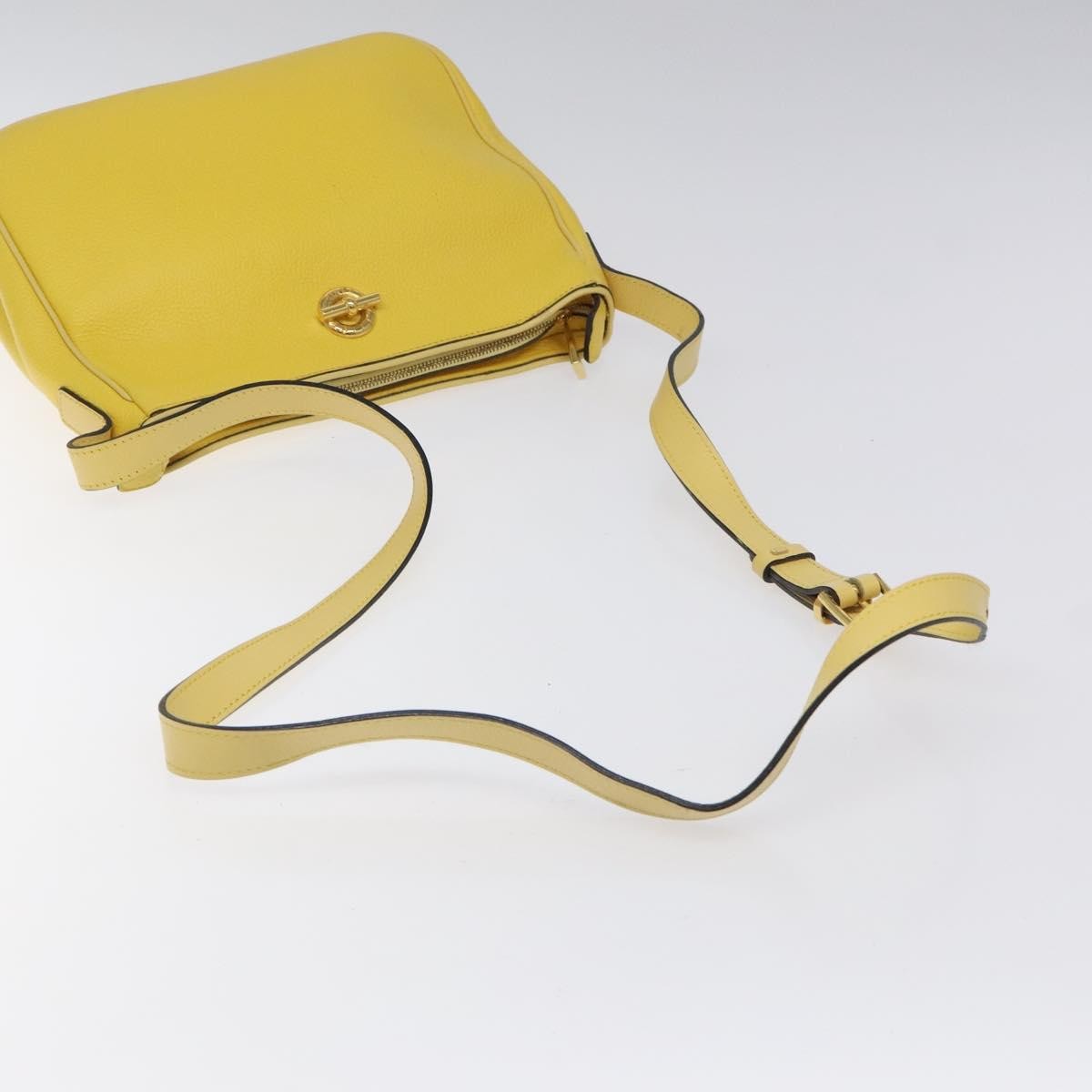 Celine Vintage Shoulder Bag Leather Yellow Leather Shoulder Bag Bag