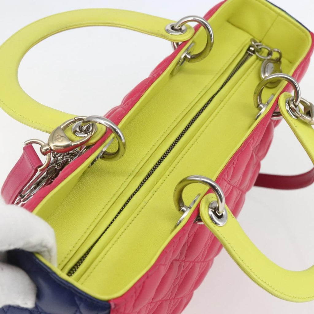 Christian Dior Lady Cannage Matelassé Pink Leather Tote Bag Bag (Pre-Owned)