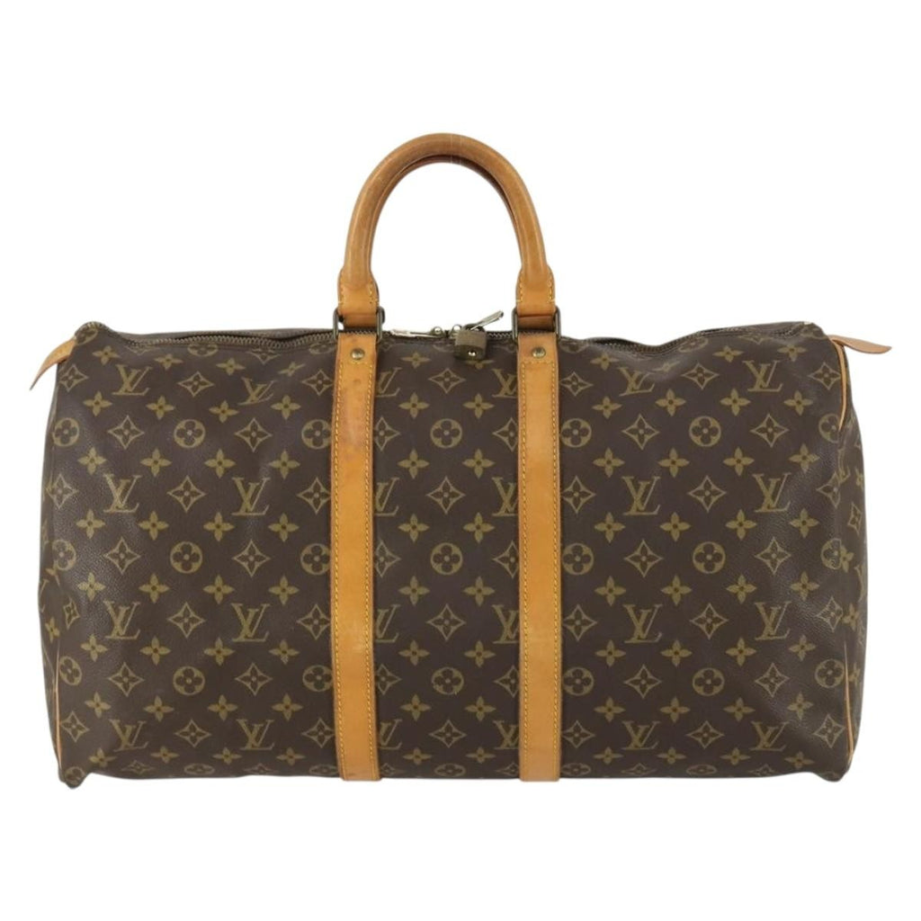 Louis Vuitton Keepall Bag Monogram Canvas Brown Canvas Travel Bag