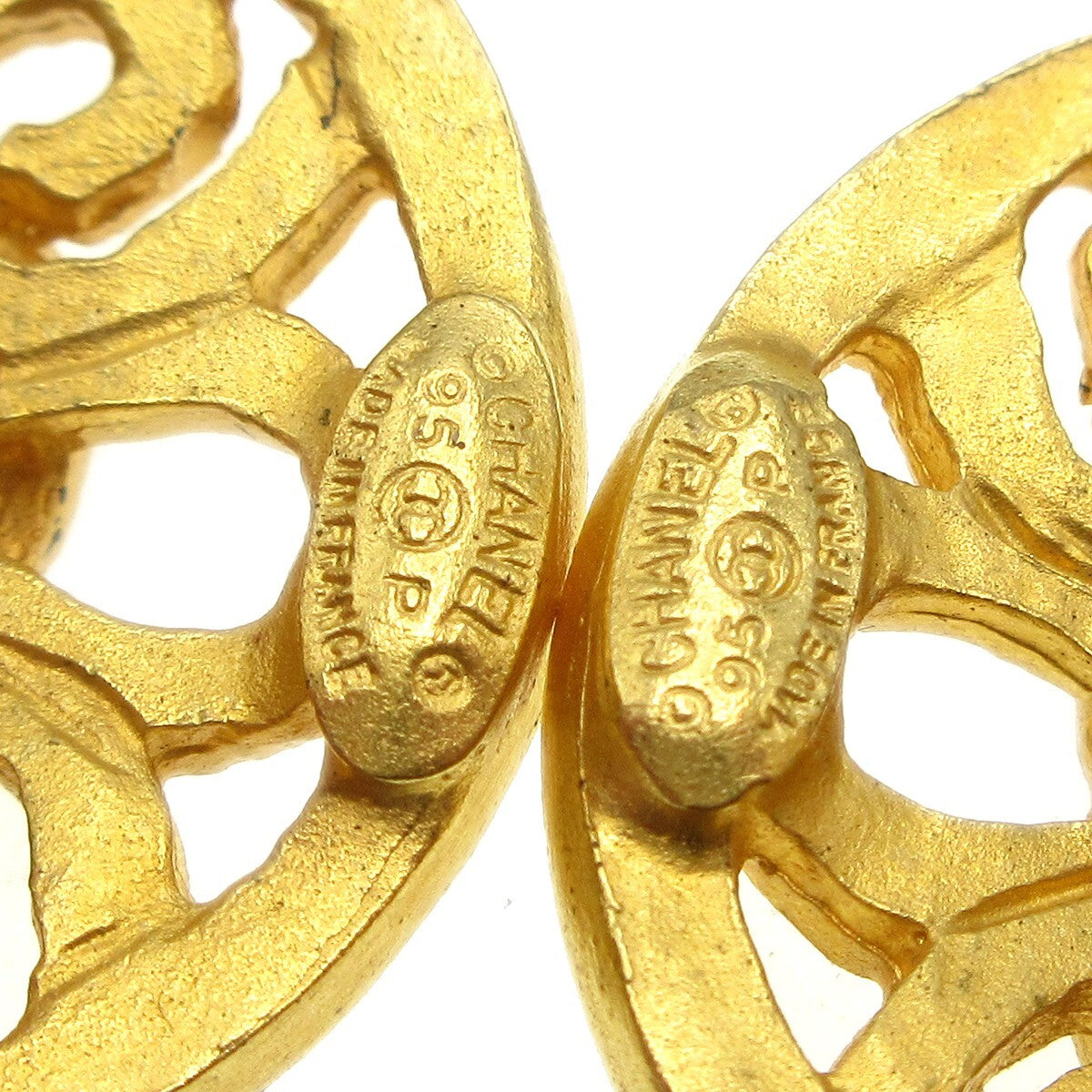 Chanel Cc Round Earrings Metal Gold Gold_Plated Earrings Jewelry