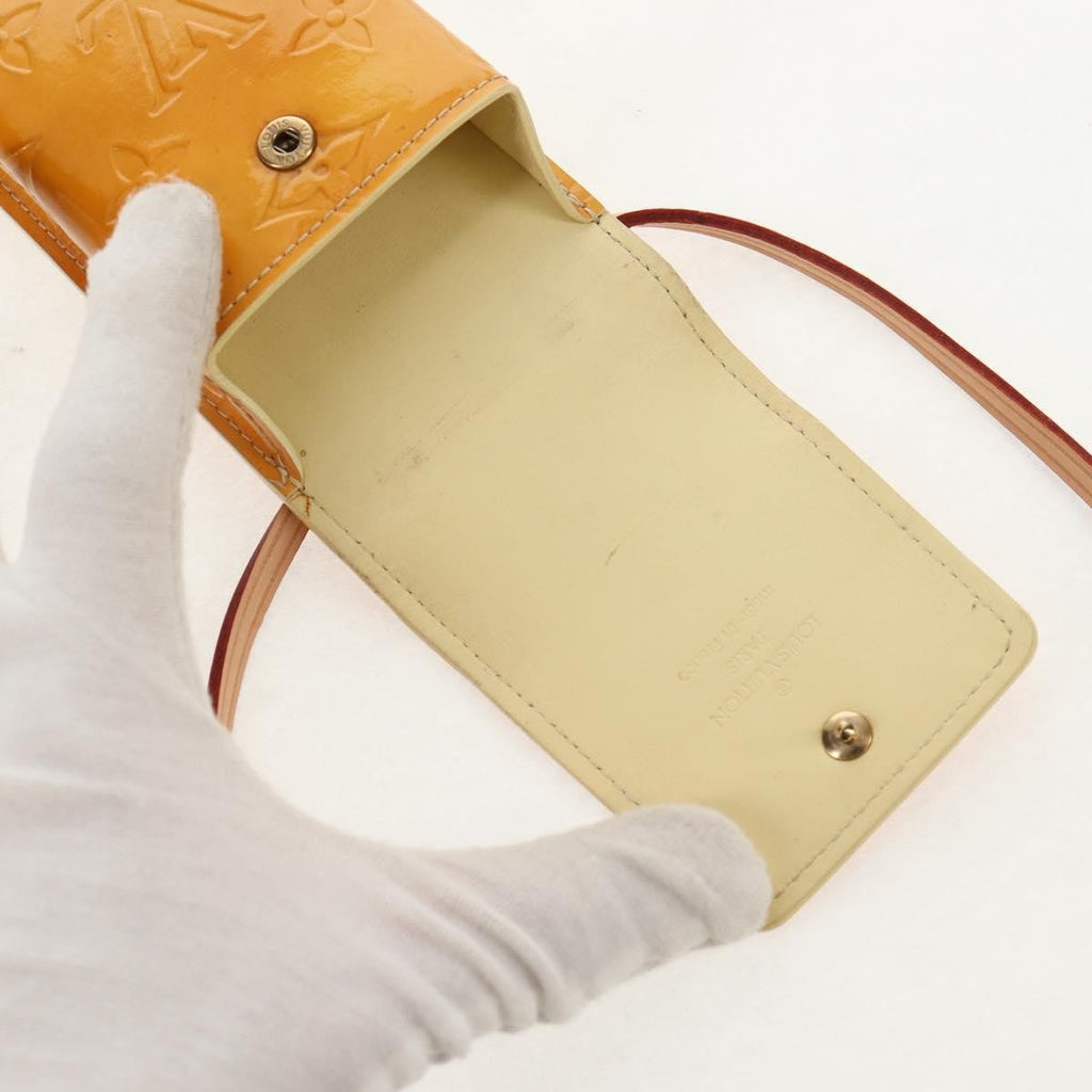 Louis Vuitton Walker Cigarette Case Holder Monogram Vernis Yellow Patent_Leather Clutche & Pouche Bag